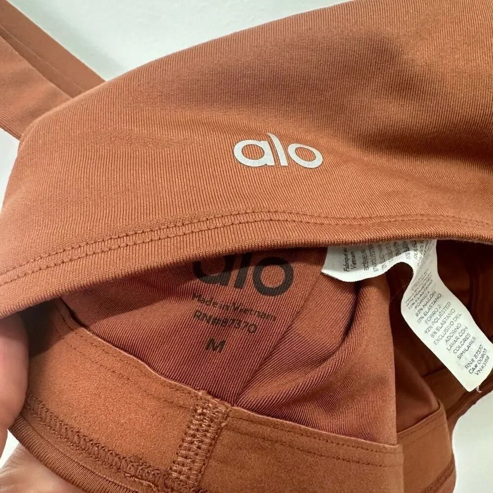 Alo Yoga Women’s Airbrush Cinch Bra in Rust Orange - Picture 6 of 9